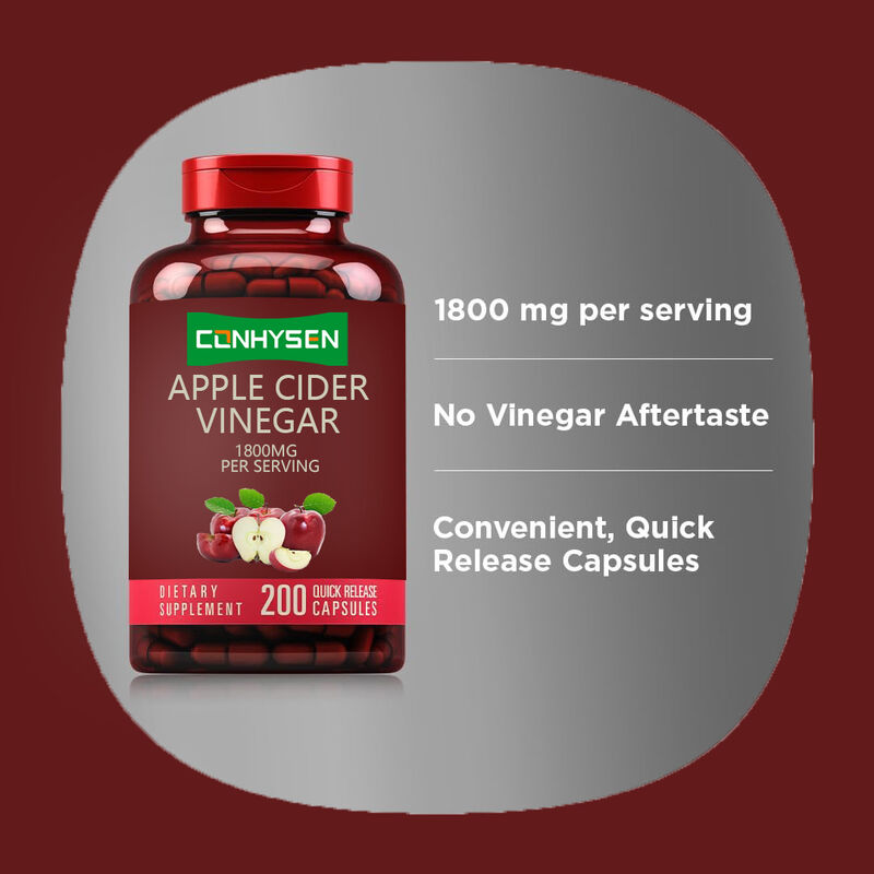 OEM/ODM Suplemento de ACV Suporte Digestão & Detox Gestão do Peso Cápsulas de Vinagre de Maçã para Homens Mulheres