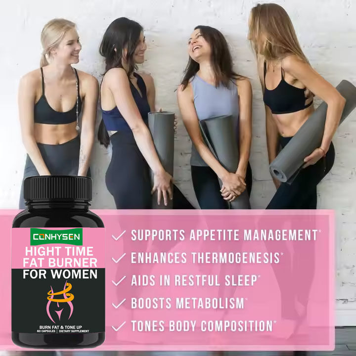 Cápsulas Queimador de Gordura Noturno com Extrato de Feijão Branco para Acelerar o Metabolismo e Apoiar a Recuperação Muscular para Mulheres