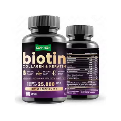Vitamina Colágeno Biotina Suplemento cápsulas apoiam unhas de cabelo e crescimento da pele