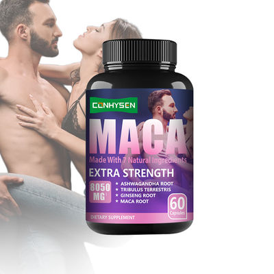 OEM Maca Negra cápsulas Pílulas de aumento de energia forte Suplemento de ervas nutricionais