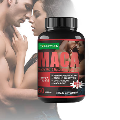 Suplementos energéticos cápsulas de reforço masculino garrafa de maca em pó cápsulas OEM ODM