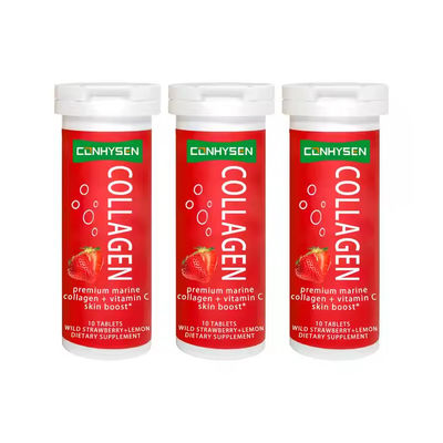 Suplemento de beleza Comprimidos efervescentes de colágeno com vitamina C para clareamento da pele