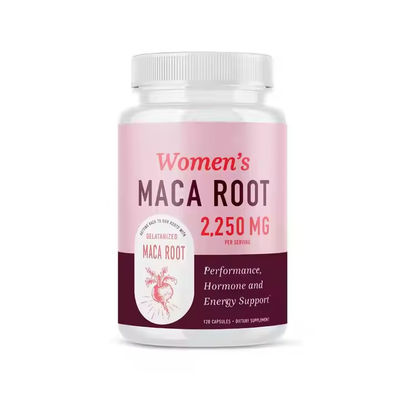 Cápsulas de raiz de maca para mulheres com Ashwagandha alívio de estresse suporte de humor de energia