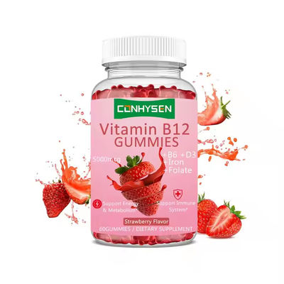 Rótulo Privado Goma de vitamina B12 com Suplemento de Ferro Suporte Sistema Imune