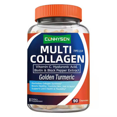 OEM Multicolágeno Suplemento cápsulas com Biotina Vitaminas Promover a Elasticidade da Pele