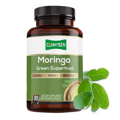 Sabor personalizado cápsulas de Moringa orgânicas puras para reforço do sistema imunológico e energia