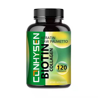 Biotina e colágeno em cápsulas de sabor personalizado ajudam a fortalecer e a fortalecer a pele