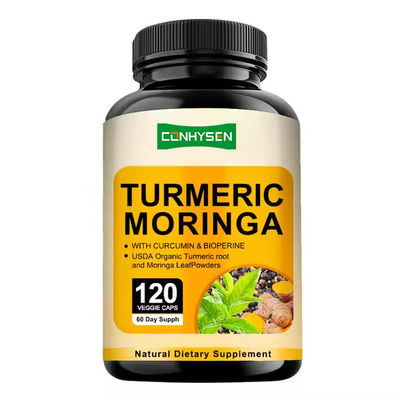 Cúrcuma e cápsulas de Moringa Extracto de raiz de cúrcuma rico Suplemento de reforço da imunidade