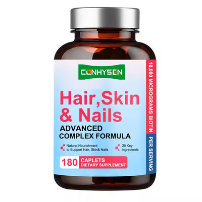 Cabelo pele unhas cápsulas ricas em multivitaminas suplemento de biotina cápsulas OEM logotipo