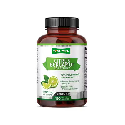 Capsulas de Bergamot de cítricos 1200 mg por porção Suplemento de apoio à saúde cardíaca geral