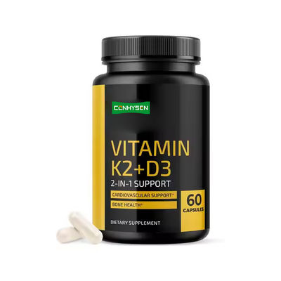 Suporte Cardiovascular Suplemento de cálcio Cápsulas Vitamina K2 D3 Cápsulas OEM ODM