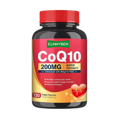 CoQ10 cápsulas Super potência Shilajit suplemento dietético melhora a função cognitiva