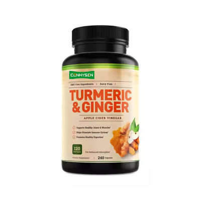 Cúrcuma e Gengibre Suplemento cápsulas apoiam a saúde digestiva 95% Curcuminoides Extracto