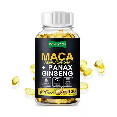 Herbal Health Suplemento de Maca Softgels Ashwagandha Ginseng Para Homens Aumentador de Vitaminas