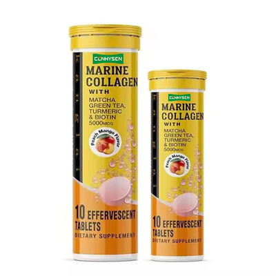 Colágeno Marinho Comprimidos Efervescentes Suplemento de Biotina Suporte Fortalece a Saúde da Pele