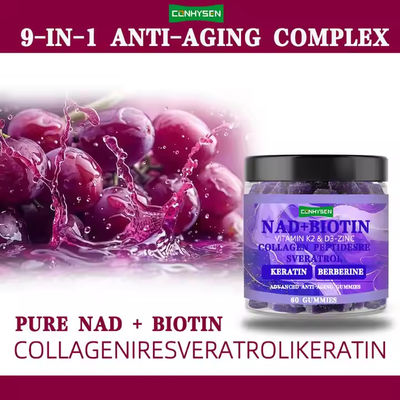 Colágeno Berberina NAD Biotina Goma Reduz Reduz o Envelhecimento Suplementos Nutricionais