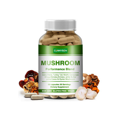 Produtor de suplementos de cogumelos Performance Blend cápsulas para apoiar melhor memória de foco
