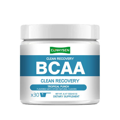 Recuperação limpa BCAA em pó Apoia o equilíbrio de fluidos Reparação muscular Zero açúcar