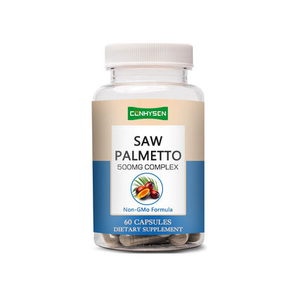 Cápsulas Personalizadas de Saw Palmetto Suportam a Saúde Urinária Sem Glúten 60 Cápsulas
