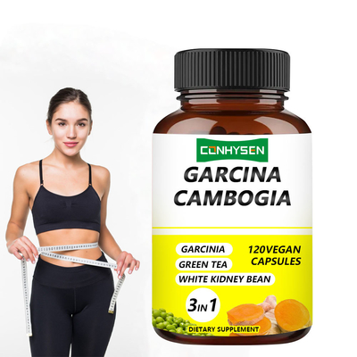 Fornecimento de fábrica Garcinia Cambogia cápsulas 3 em 1 Ingredientes premium aumentam a produção de energia