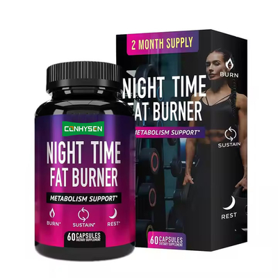Rótulo Personalizado Queimador de Gordura Noturno Suporte ao Metabolismo Queima Calorias Sono Profundo Acorda Revigorado