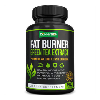 Extracto de chá verde orgânico cápsulas de perda de peso com grão de café verde suplementos naturais de emagrecimento queimador de gordura