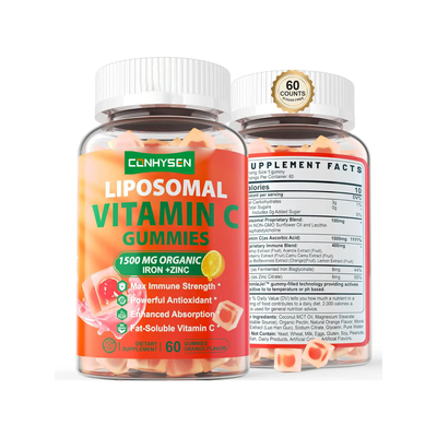 Suplemento Orgânico Sem Açúcar de Ferro e Zinco de Marca Própria para Apoiar e Melhorar a Saúde da Pele com Gomas de Vitamina C