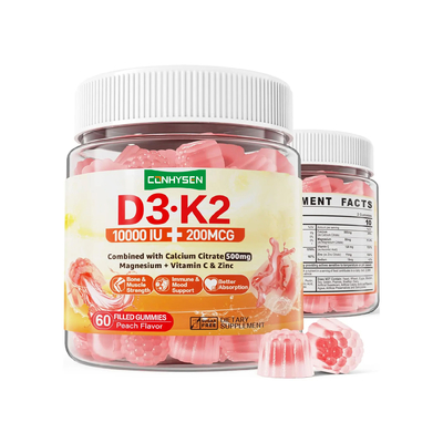 Suplemento Dietético de Sódio para Apoiar a Saúde do Sistema Imunológico Gomas de Vitamina D3 K2