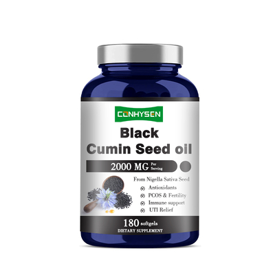 Óleo de sementes de cominho preto personalizado Softgels 500mg para suporte imunológico