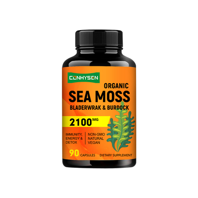 Cápsulas de Musgo Marinho Irlandês Orgânico com Rótulo Personalizado para Melhorar a Função Digestiva Fornecedor