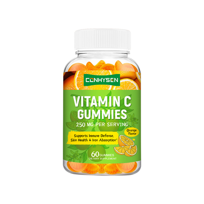 Gomas de vitamina C sabor natural a laranja por atacado da fábrica Suporte para energia cardíaca