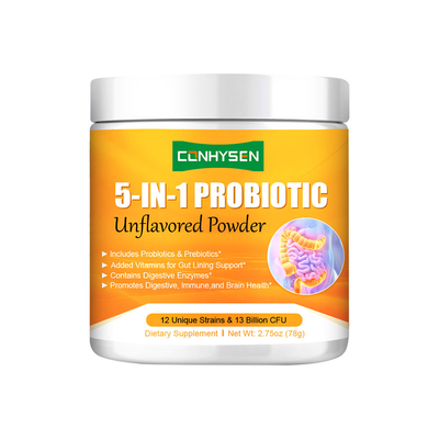 Fornecedor de pó probiótico sem sabor 5 em 1 Microbioma intestinal saudável personalizado