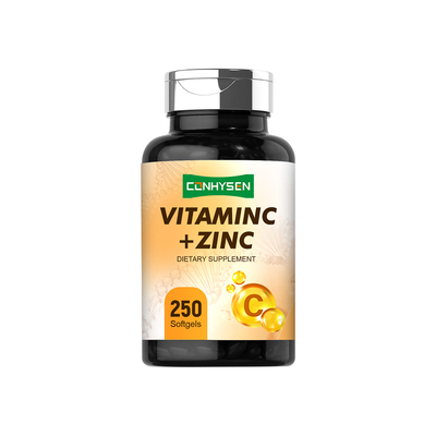 Cápsulas gelatinosas de vitamina C com zinco Preço por atacado Suporte antioxidante Personalizado