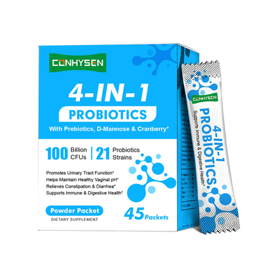 Fábrica 4-em-1 Probióticos em pó D-Mannose Marca personalizada Manter o Equilíbrio PH