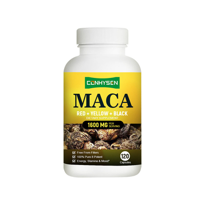 Cápsulas personalizadas de Maca 1600 mg preço no atacado Aumentar a energia e a resistência