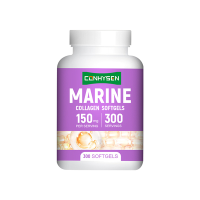 Cápsulas gelatinosas de colágeno marinho com rótulo personalizado para manter a elasticidade da pele da fábrica