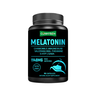 Cápsulas de Melatonina Personalizadas 1148mg Direto da Fábrica Melhoram a Qualidade do Sono na Hora de Dormir