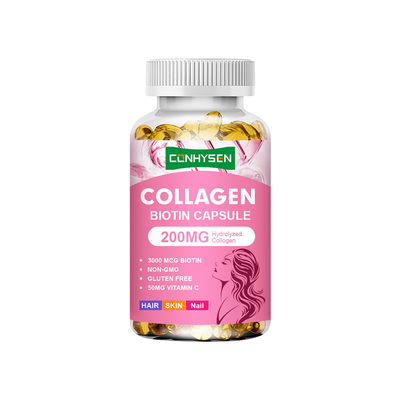 Cápsulas de Colágeno 200mg Premium Personalizadas Unhas Fortes Pele Radiante Fornecedor