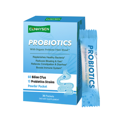 Etiqueta personalizada Probióticos em pó 60 bilhões de CFU Manter o equilíbrio da flora intestinal